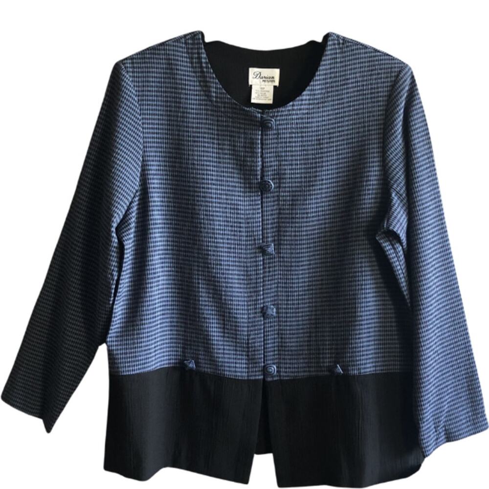 Vintage Darian Petites Plaid Tunic Button Blouse 16P NWT